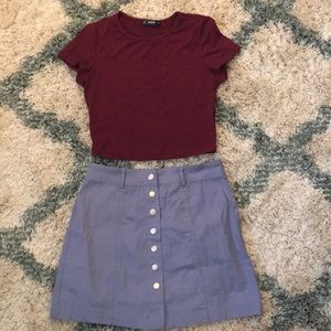 NWT front button mini skirt
